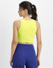 Lime Green Plain Round Neck Cropped Tank Top