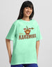 Moana Sea Green Oversized Fit Graphic T-Shirt