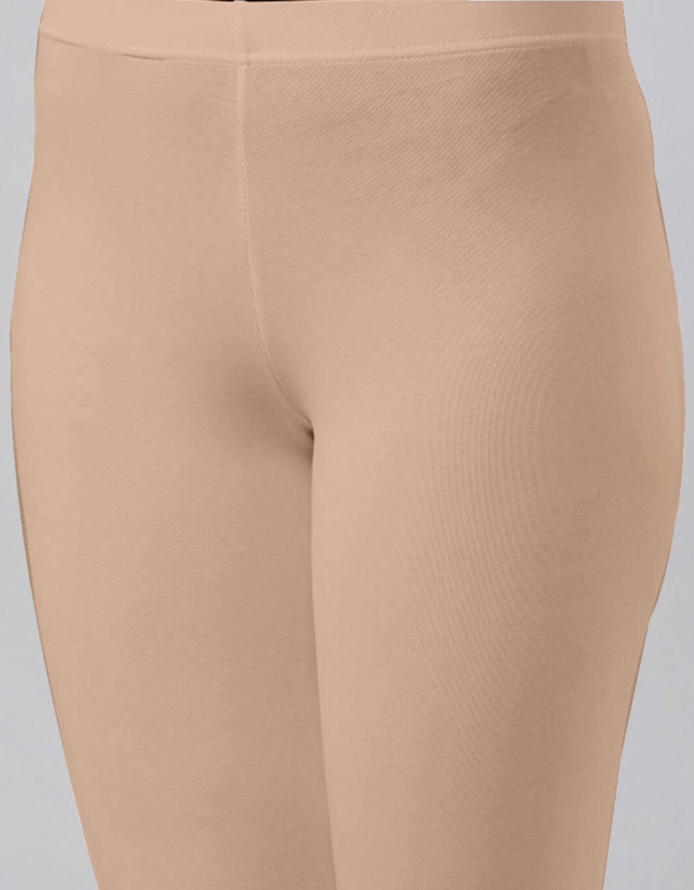 Beige Regular Fit Plain Legging