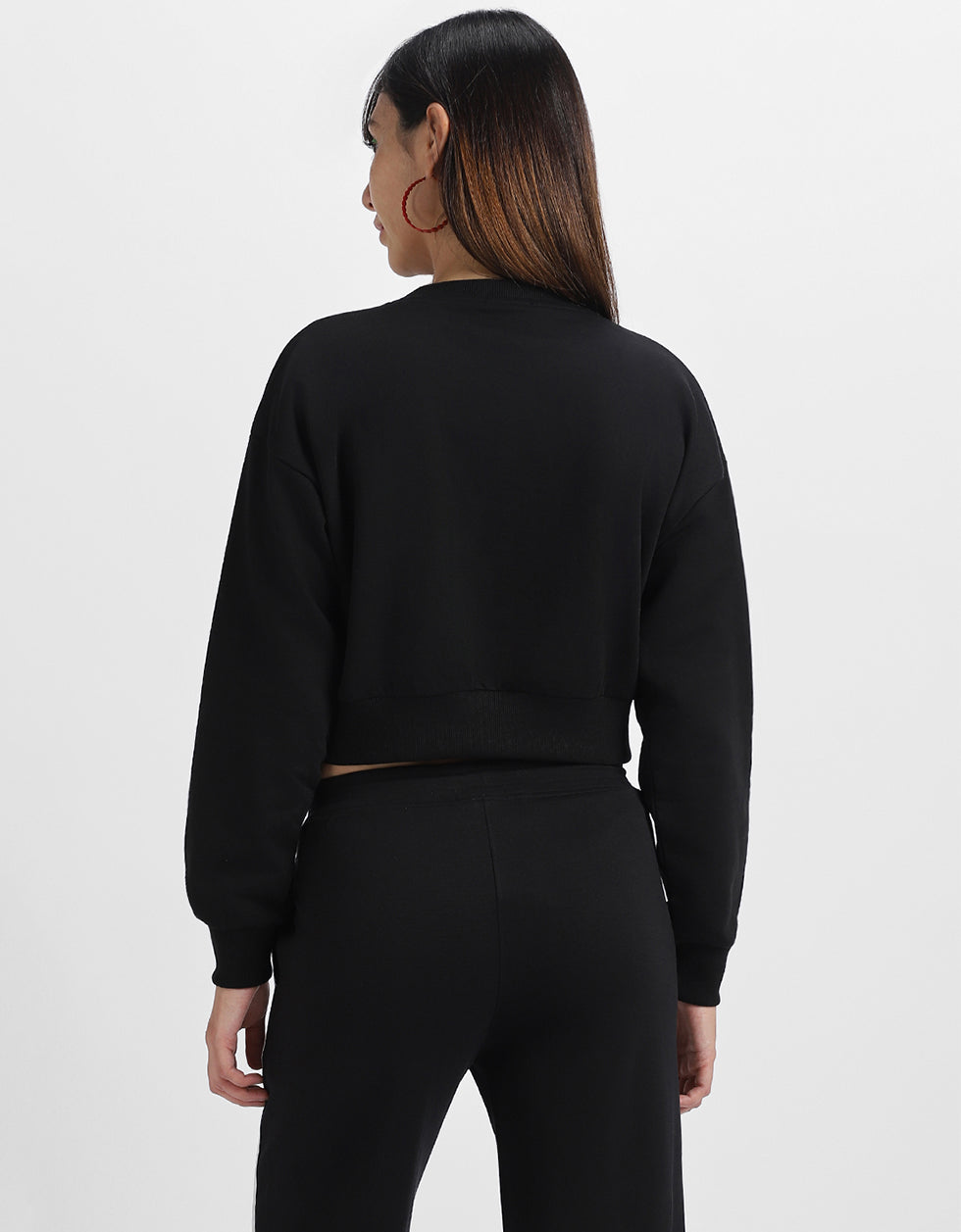 Chaos Graphic Printed Oversized Black Sweatshirt