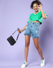 Ready Steady Green Graphic Printed Crop-Top
