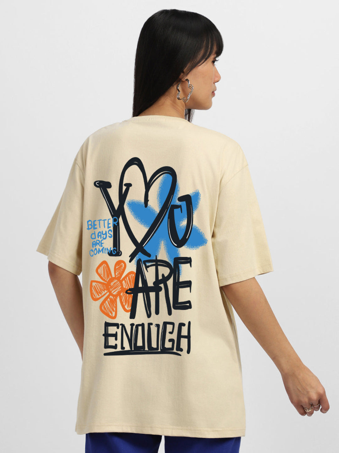You Are Enough Swanwhite Oversized Graphic T-Shirt