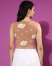 Cork Designer Floral Print Regular Fit Crop-Top