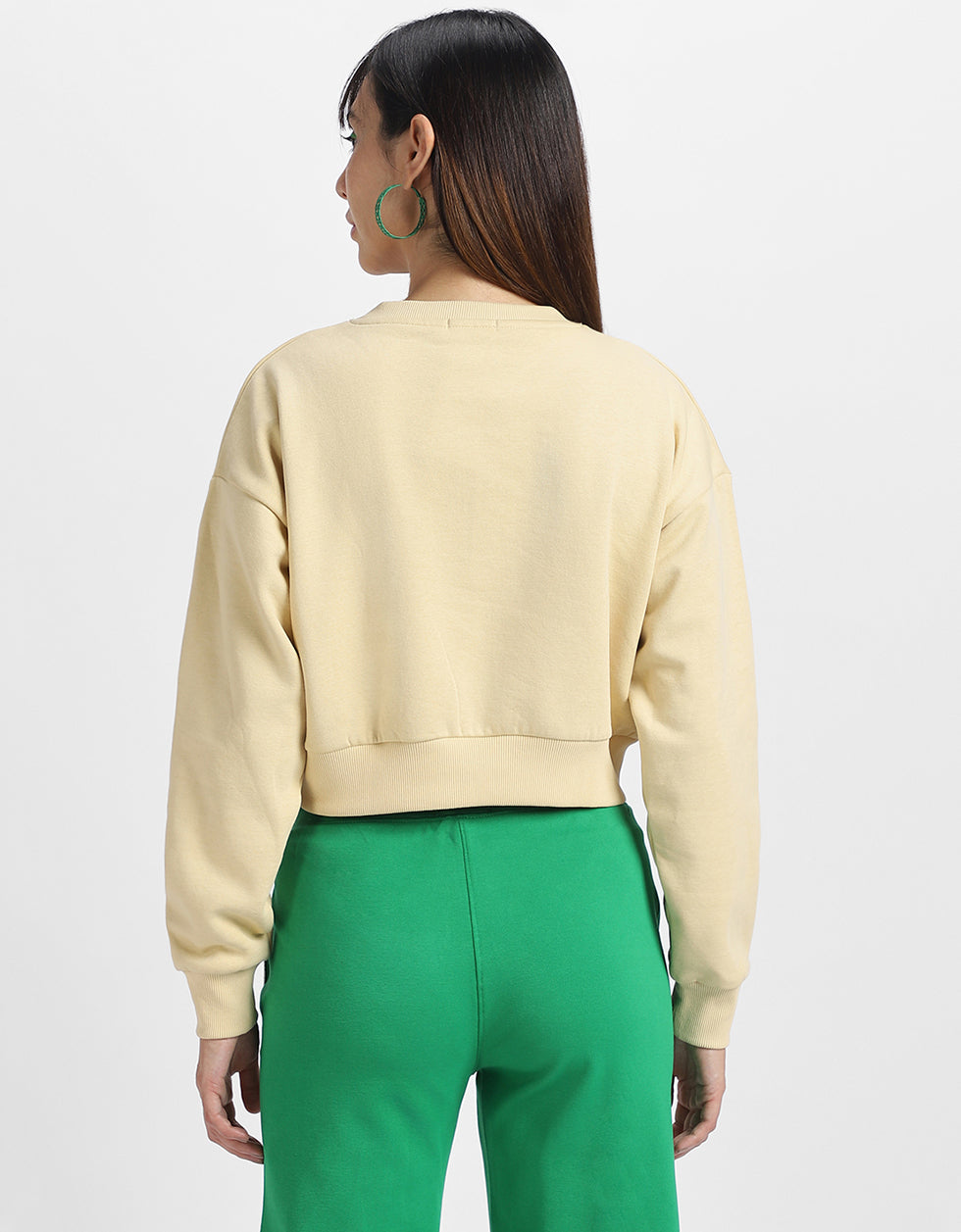 Stay Cool Printed Swan White Oversized Sweatshirt
