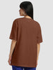 Coffee Brown Plain Oversized T-Shirt