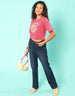 See The Good Magenta Graphic Printed Crop-Top