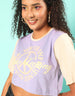 Youth Culture Purple Graphic Printed Crop-Top