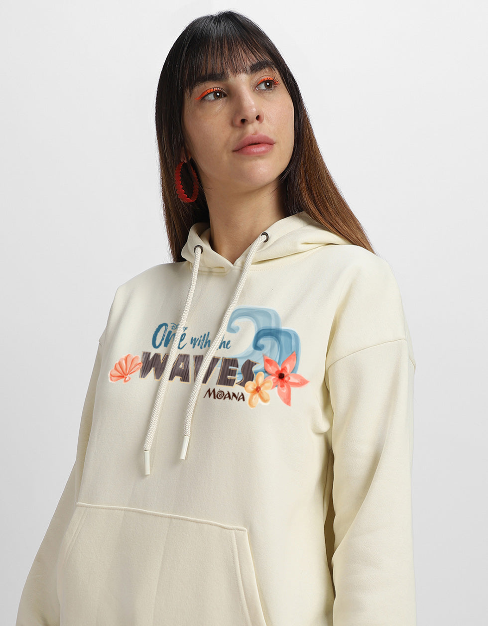 Moana Printed Marshmellow Oversized Hoodie