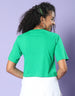 It's Not All That Bad Green Graphic Printed Crop-Top