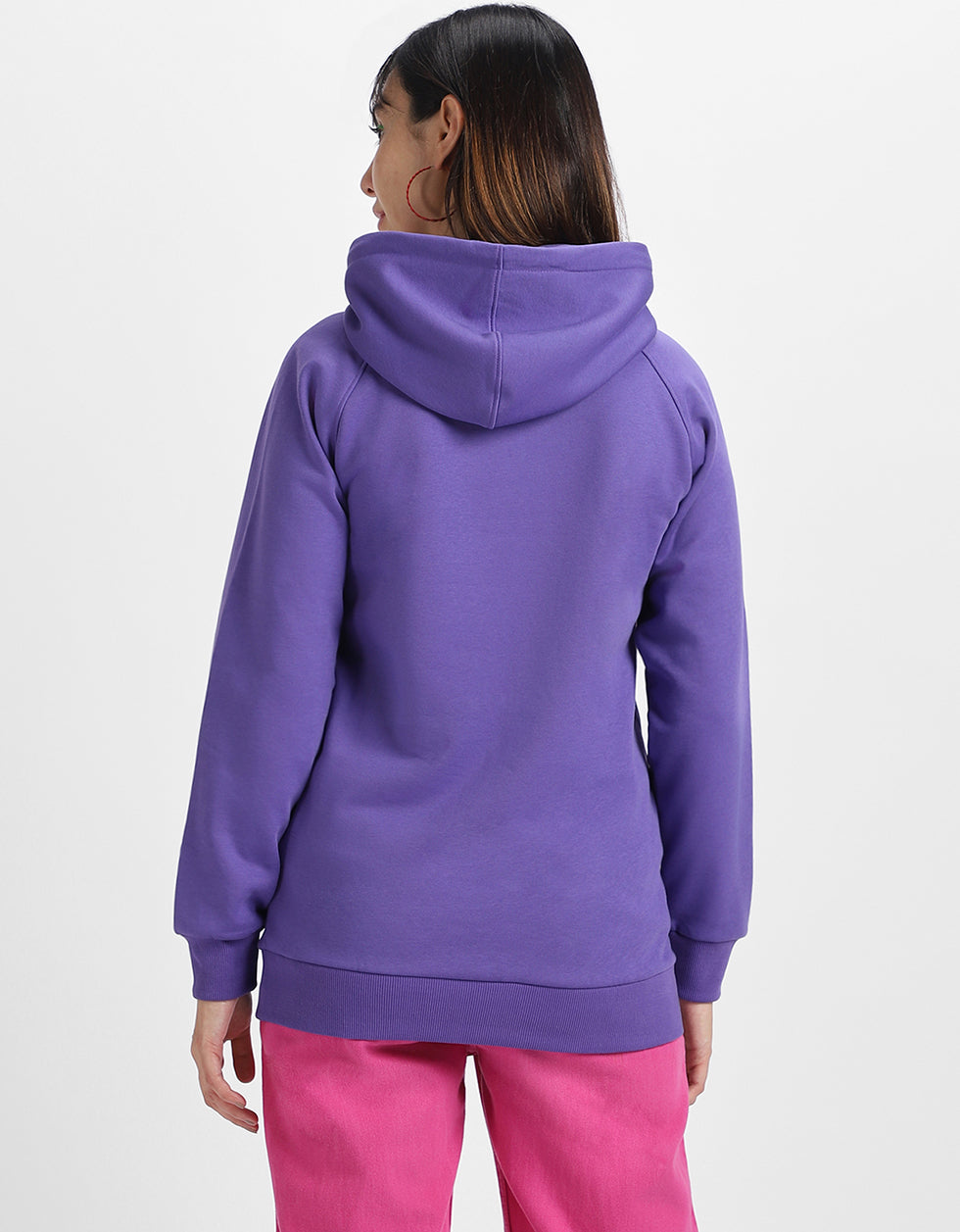 Plain Purple Regular Fit Hoodie