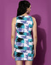 Zipper Closure Multicolor sleeveless Knee Length T-shirt Dress