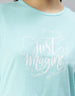 Just Imagine Sky Blue Printed Round Neck Top With Shorts Co-Ord Set