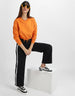 Plain Orange Oversized Cropped Sweatshirt