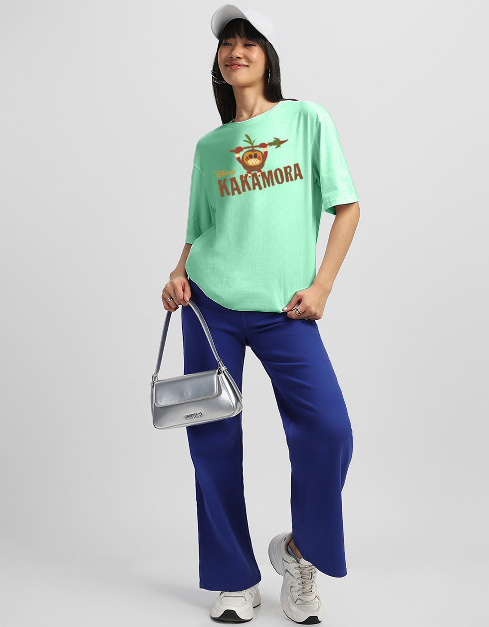 Moana Sea Green Oversized Fit Graphic T-Shirt