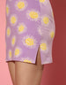 Lilac Floral Print Strappy Thigh Length Dress