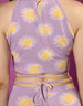 All Over Floral Printed Round Neck Slim Fit Crop Top With Skirt Co-Ords Set