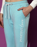 Blue Printed Regular Fit Track Pants