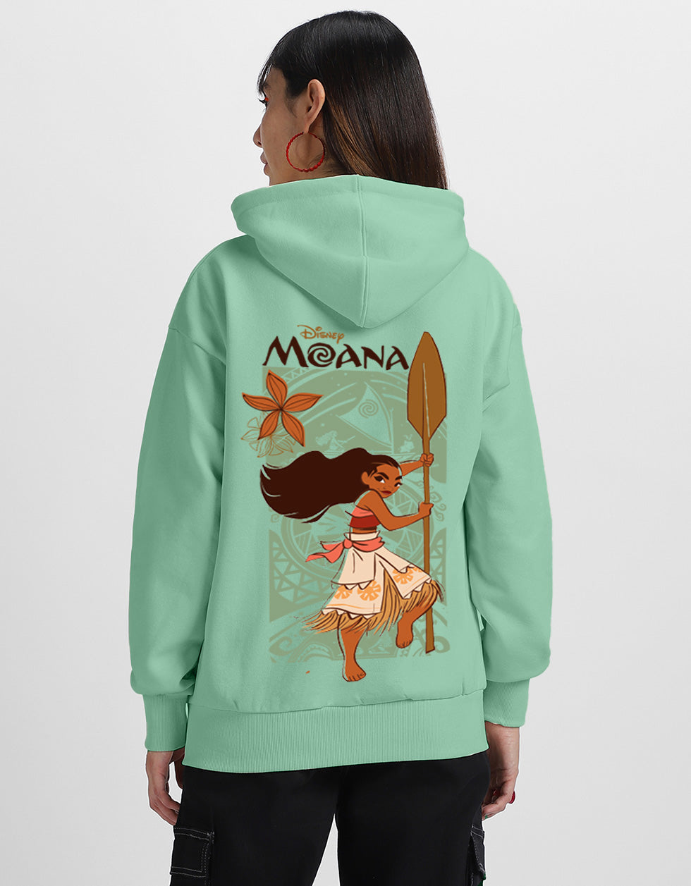 Moana Printed Pista Oversized Hoodie