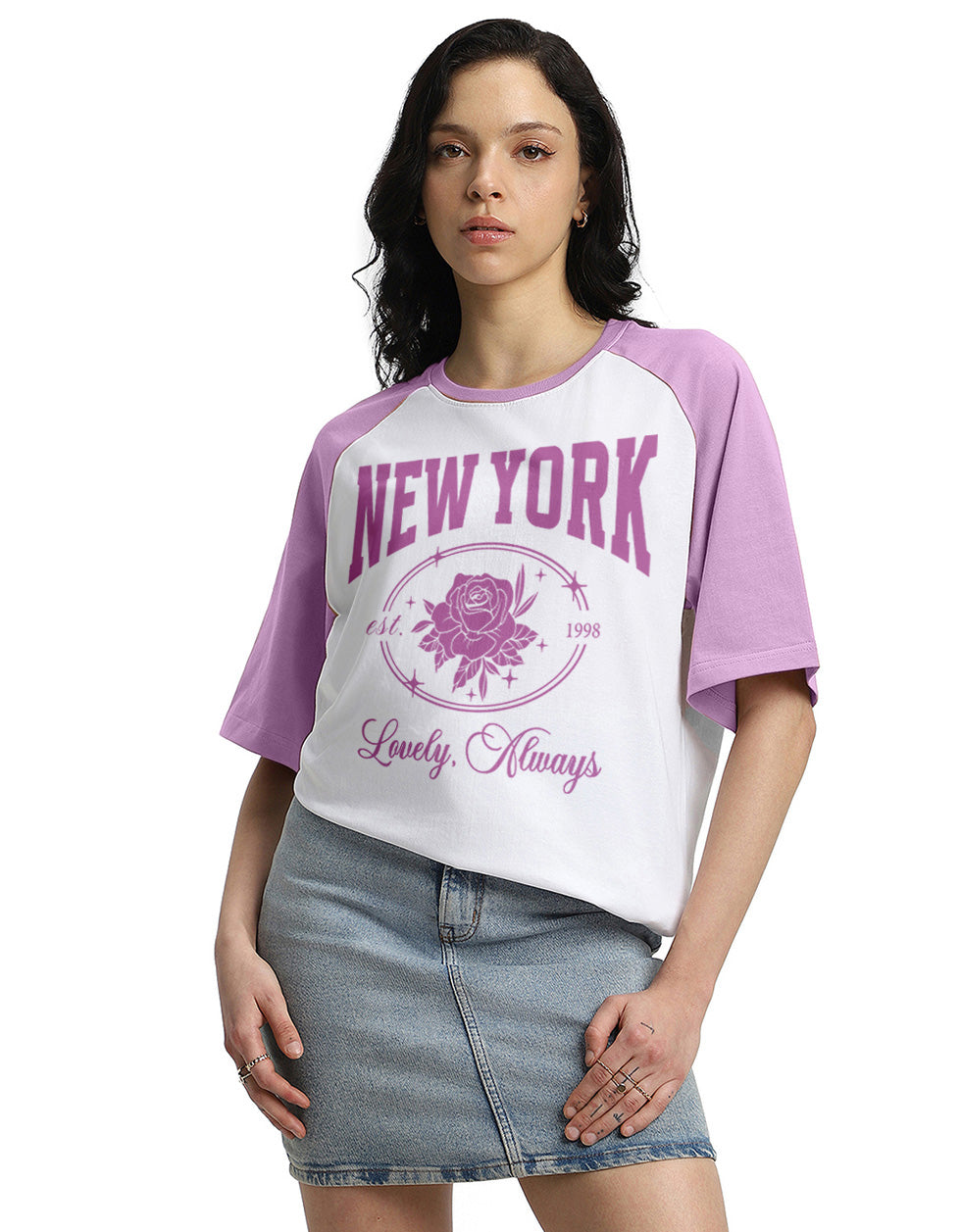 New York White Oversized Graphic T-Shirt