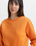 Plain Orange Oversized Cropped Sweatshirt
