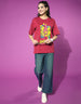 Avengers Magenta Oversized Fit Graphic T-Shirt