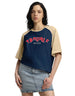 Trouble Maker Navy Blue Oversized Graphic T-Shirt
