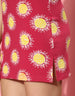 Magenta Floral Print Strappy Thigh Length Dress