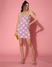 Lilac Floral Print Strappy Thigh Length Dress