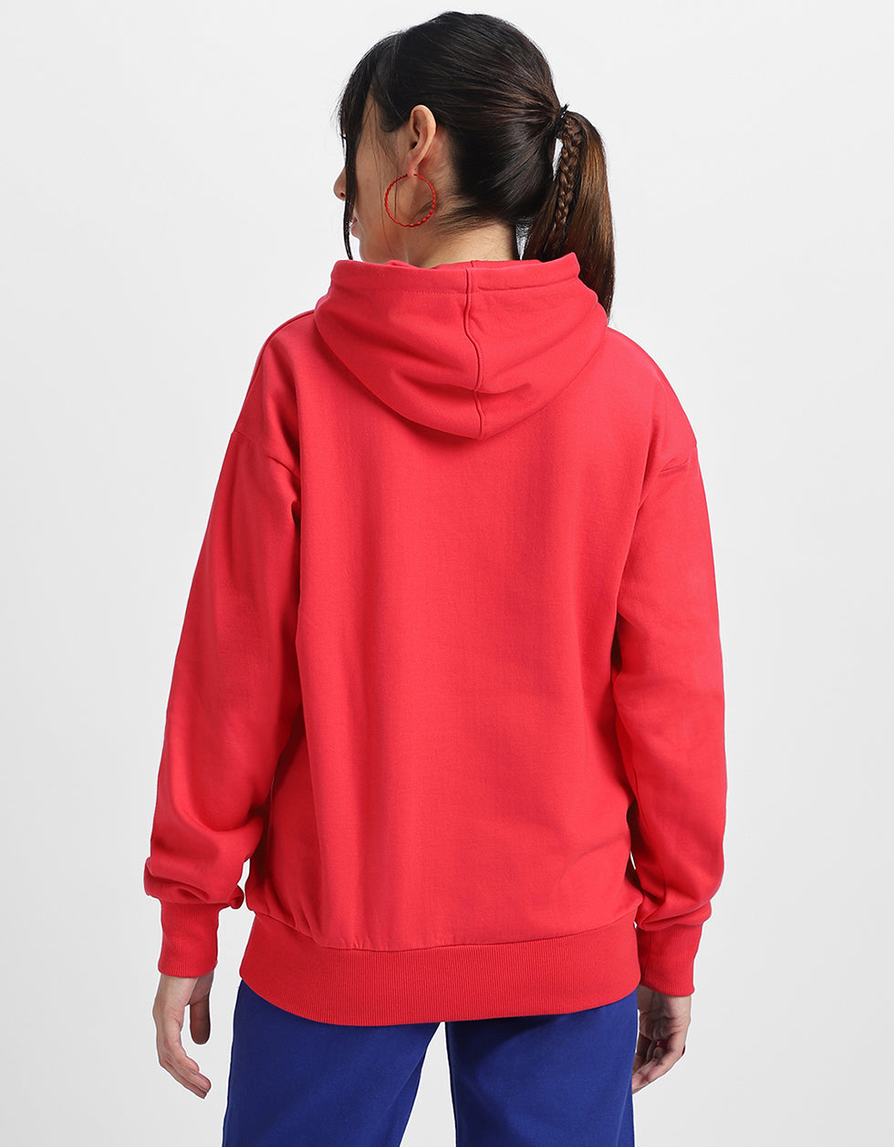 It's A New Day Printed Magenta Oversized Hoodie