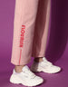 Pink Hooded Crop top With Trouser Co-Ords Set