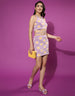 All Over Floral Printed Round Neck Slim Fit Crop Top With Skirt Co-Ords Set