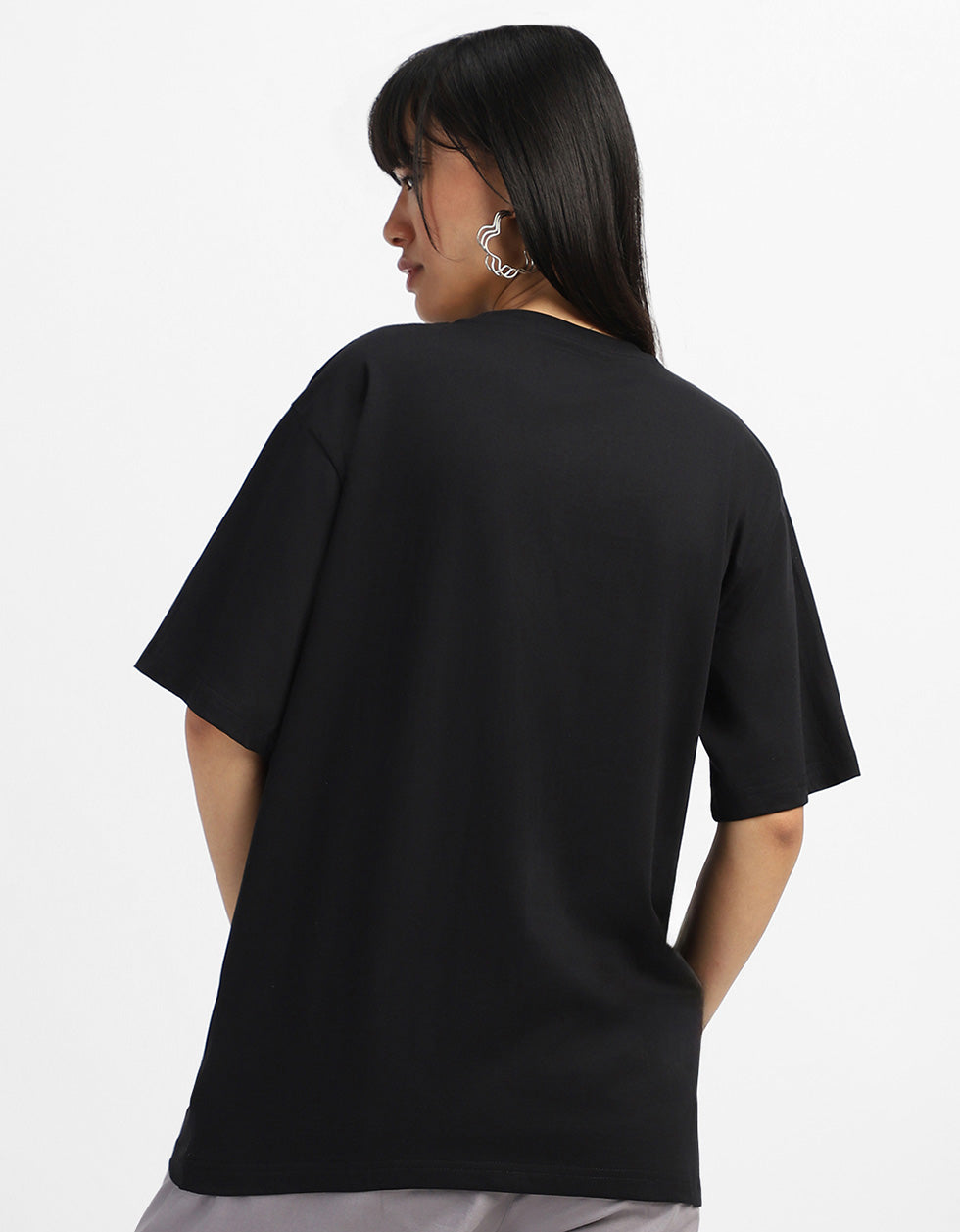 Moana Lean On Black Oversized Fit Graphic T-Shirt