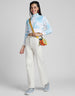 Babe Printed Tie-Dye Regular Fit White Zipper Crop Jacket