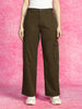 Brown Structured 5 Pocket Straight Fit Woven Cargo