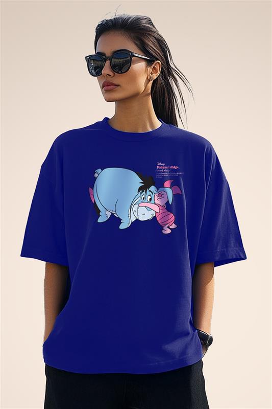 Disney Piglet Blue Oversized Graphic T-Shirt