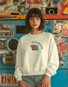 Friends Lives Matter Graphic Printed Oversized Off White Sweatshirt