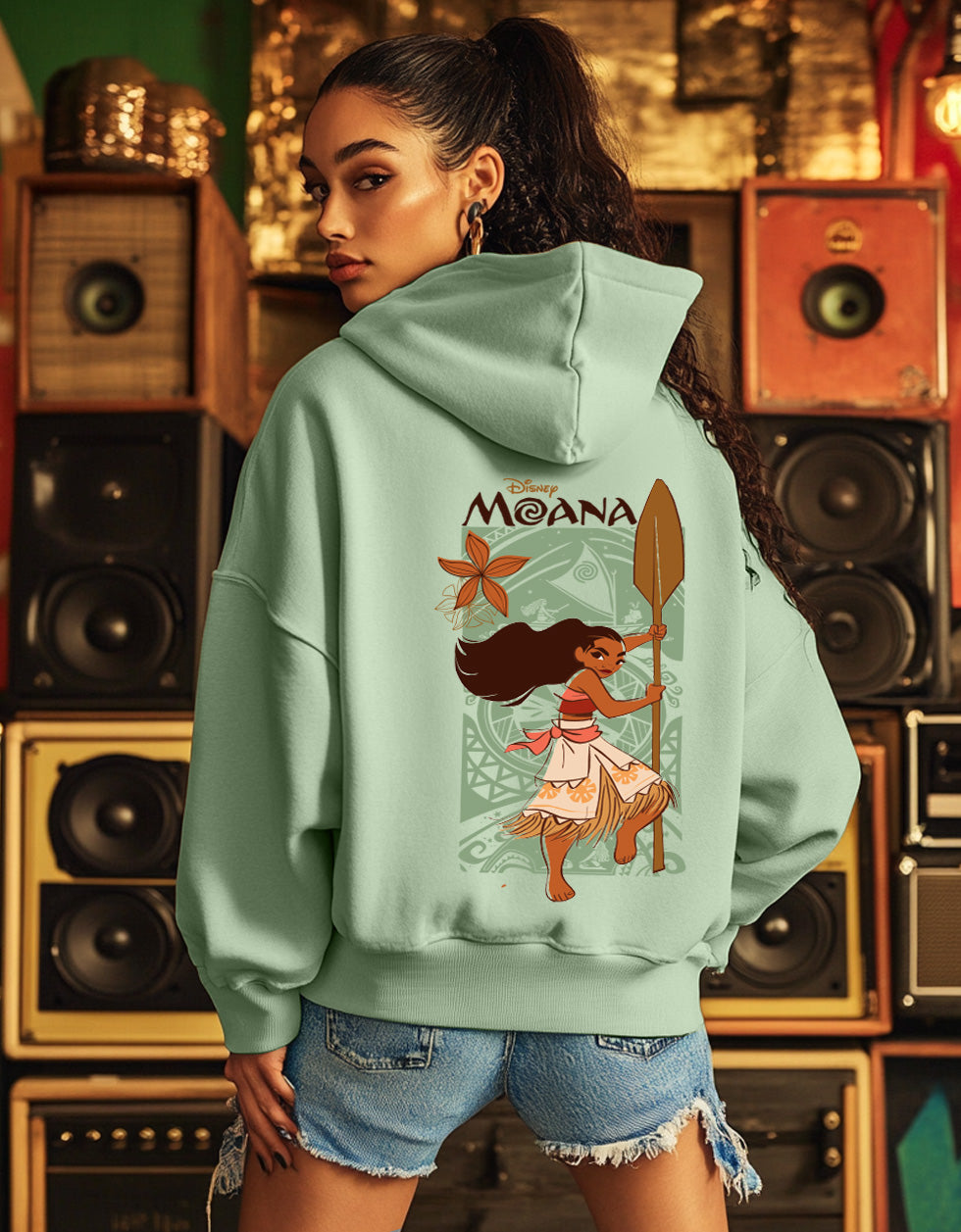 Moana Printed Pista Oversized Hoodie