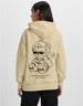 Break Rules Teddy Graphic Printed Beige Regular Fit Hoodie