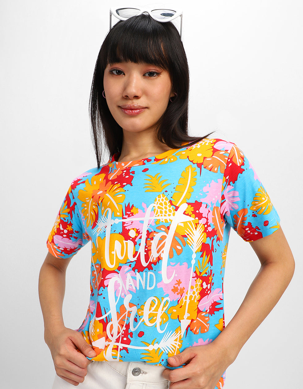 Wild And Free Multicolor Regular Fit Graphic T-Shirt