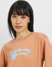 Stop Scrolling Cork Graphic Printed Crop-Top