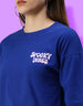 Spooky Vibes Blue Graphic Printed Regular Fit Crop Top
