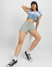Feel Your Feeling Blue Graphic Printed Crop-Top