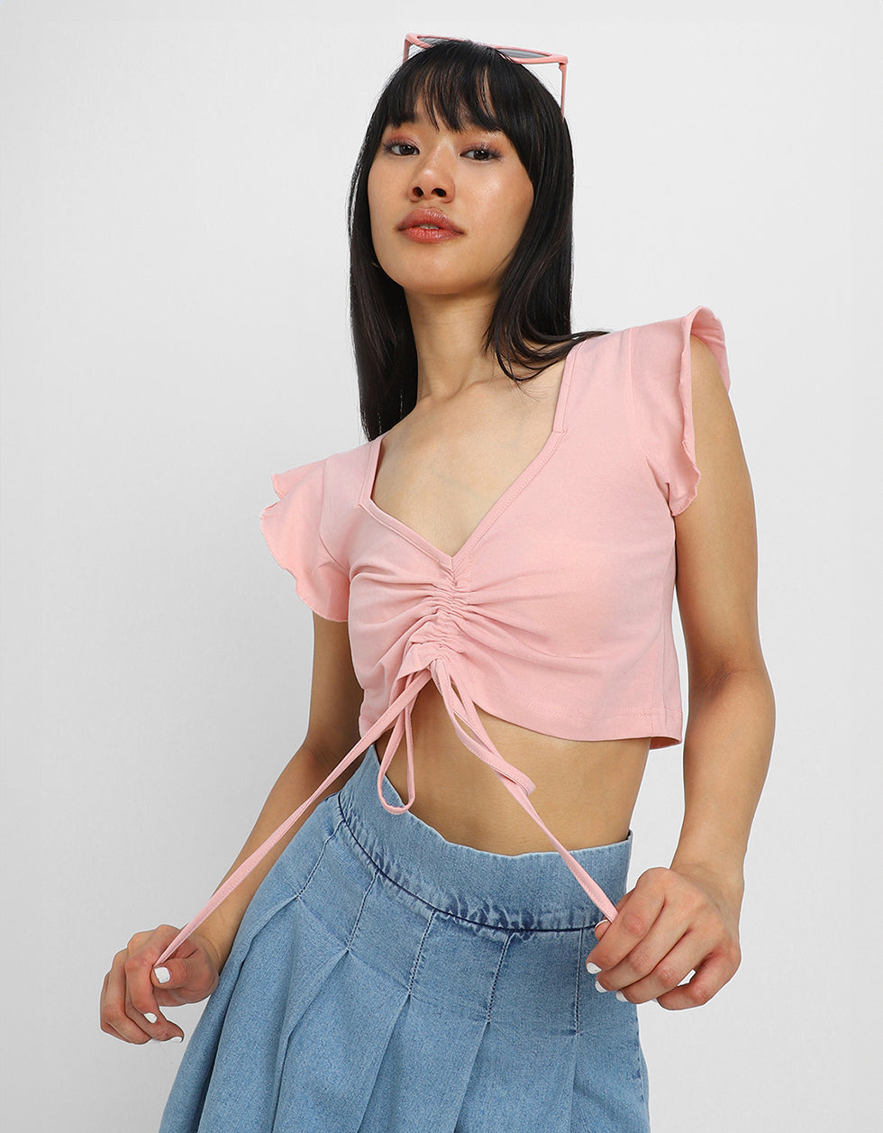 Pink Designer Regular Fit Crop-Top