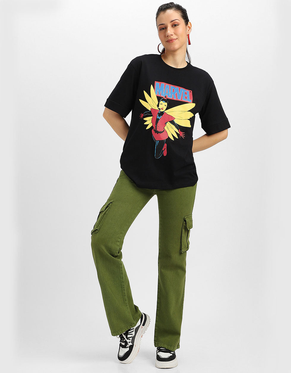 Marvel Black Oversized Fit Graphic T-Shirt