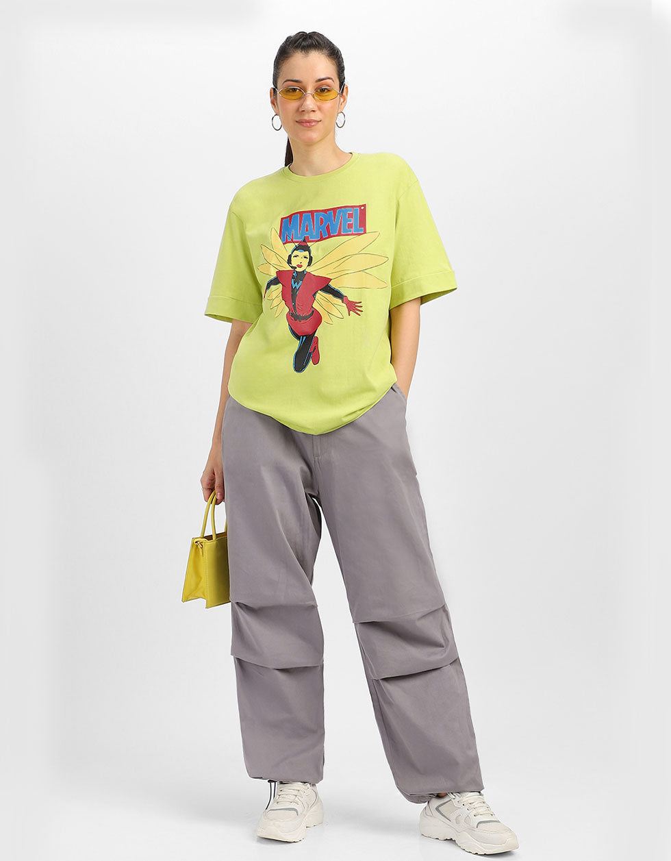 Marvel Yellow Oversized Fit Graphic T-Shirt