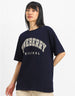 Juneberry Original Navy Oversized Fit Graphic T-Shirt