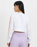 One Day White Graphic Printed Crop-Top