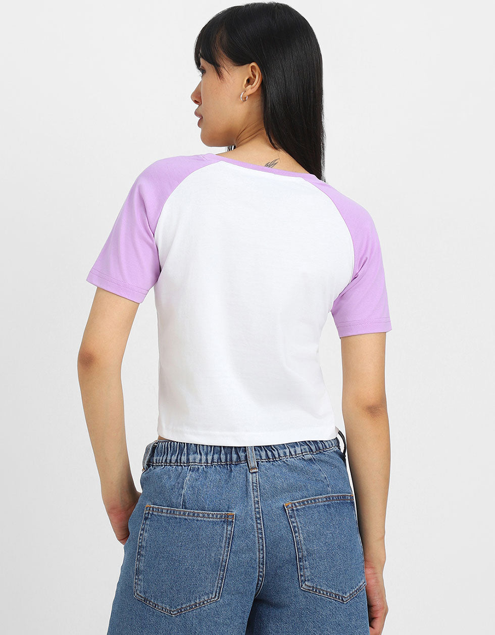 Cyber Bunny White Graphic Printed Crop-Top