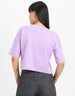 Purple Graphic Printed Oversized Crop Top