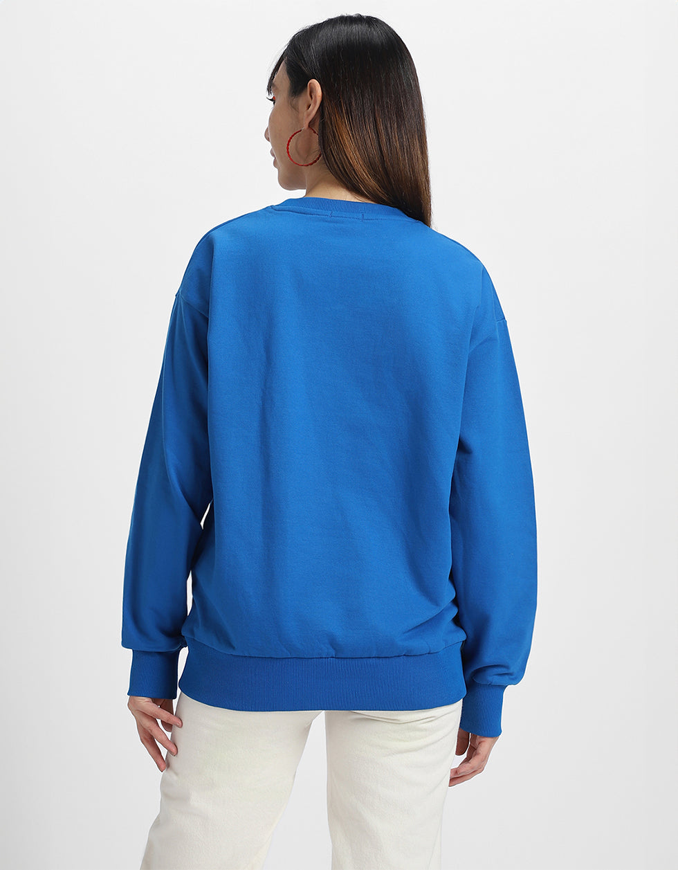 Teddy Graphic Printed Regular Fit Blue Sweatshirt